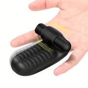 Black Silicone Finger Vibrator Ribbed Texture Battery Included Personal Use