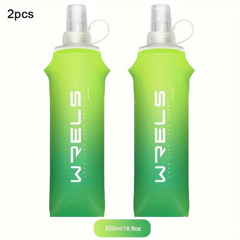 Collapsible Silicone Water Bottles 8.5oz and 17oz BPA-Free for Running Hiking Cycling