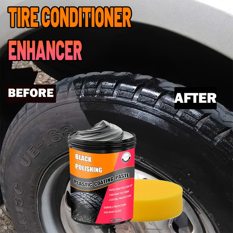 Pasta de pulir neumáticos y plástico todo en uno para cuidado del coche que restaura el brillo