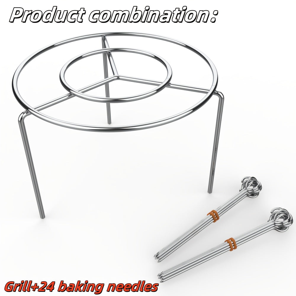 Bayramlar va yig'ilishlar uchun ovqat pishirish uchun skewerlar bilan zanglamaydigan po'latdan yasalgan gril to'plami