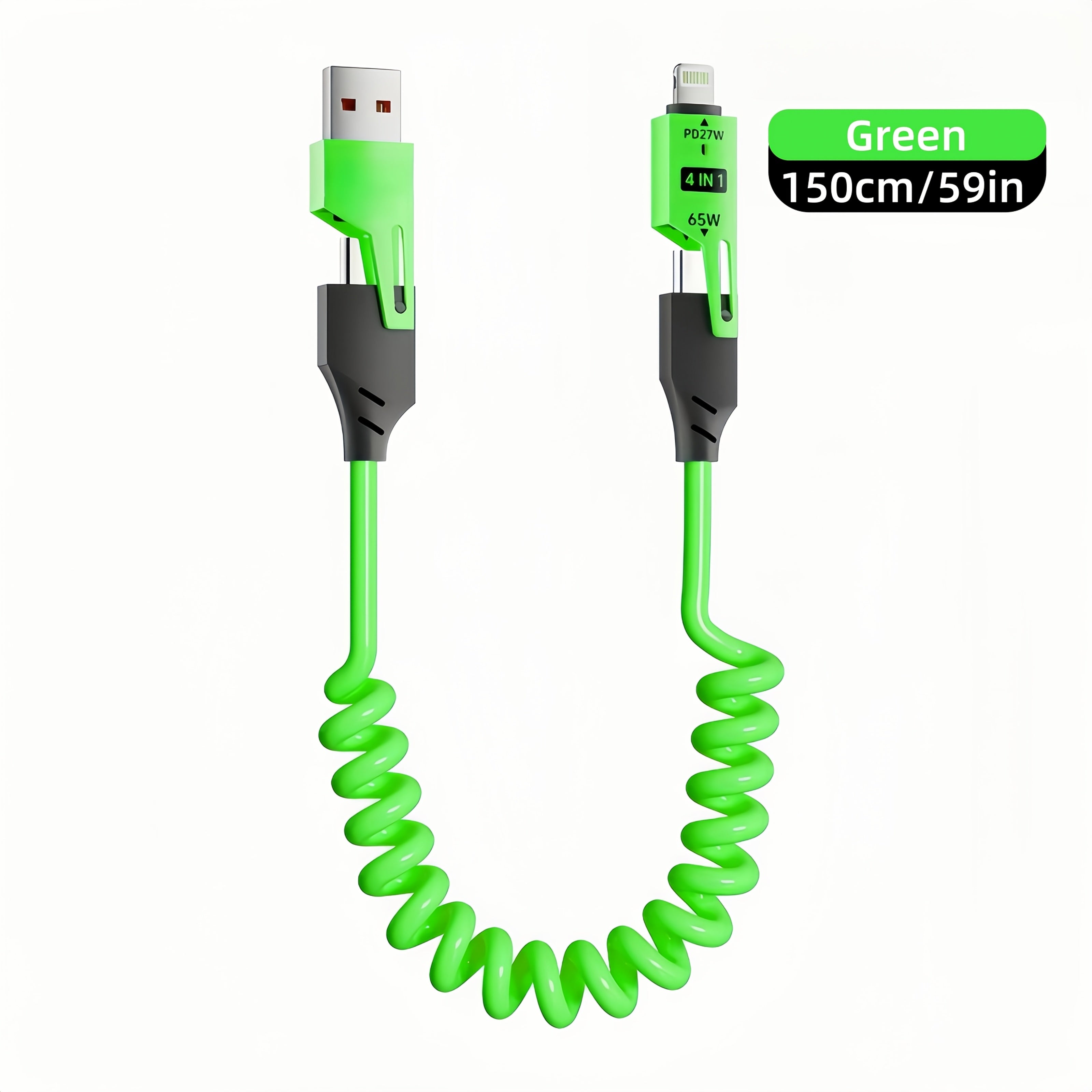 65W High-Speed Flat USB to Lightning Charging Cable for iPhone, Android, Car and Home Use 1 2 4 Pack