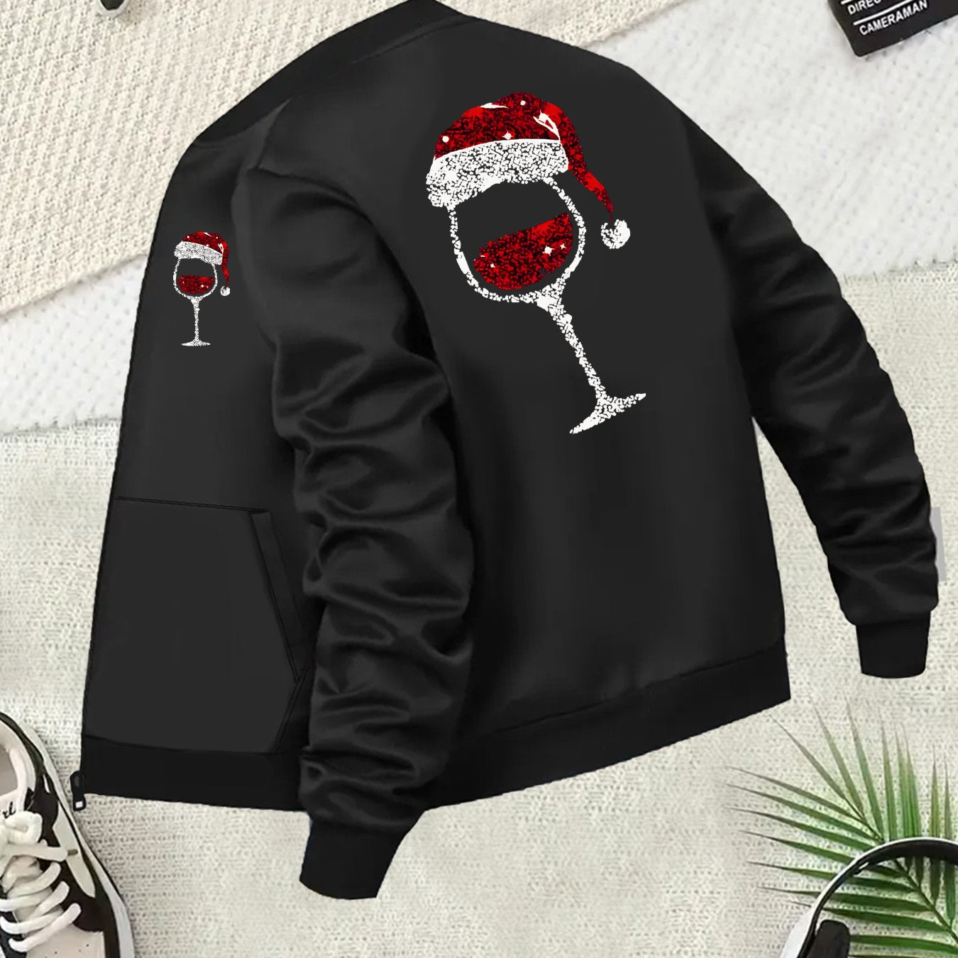 Women's Black All-Season Zip-Up Jacket with Baseball Collar