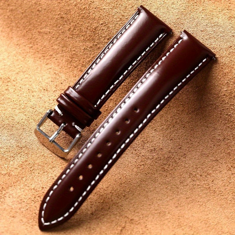 Genuine Leather Watch Strap 18-22mm Quick Release Hand Stitched Horsehide Unisex