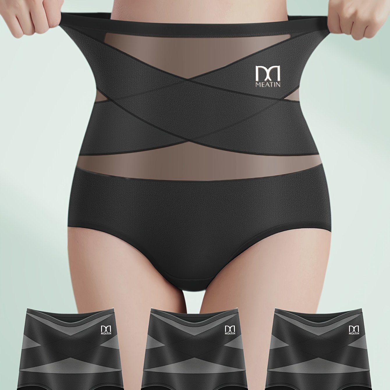 High Waist Shaping Panties for Women Tummy Control Compression Solid Color Briefs