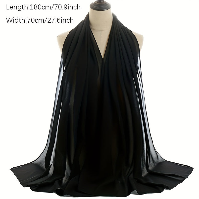 Set of 5 Elegant Chiffon Hijabs with Faux Pearl Pins for Valentine's and Mother's Day