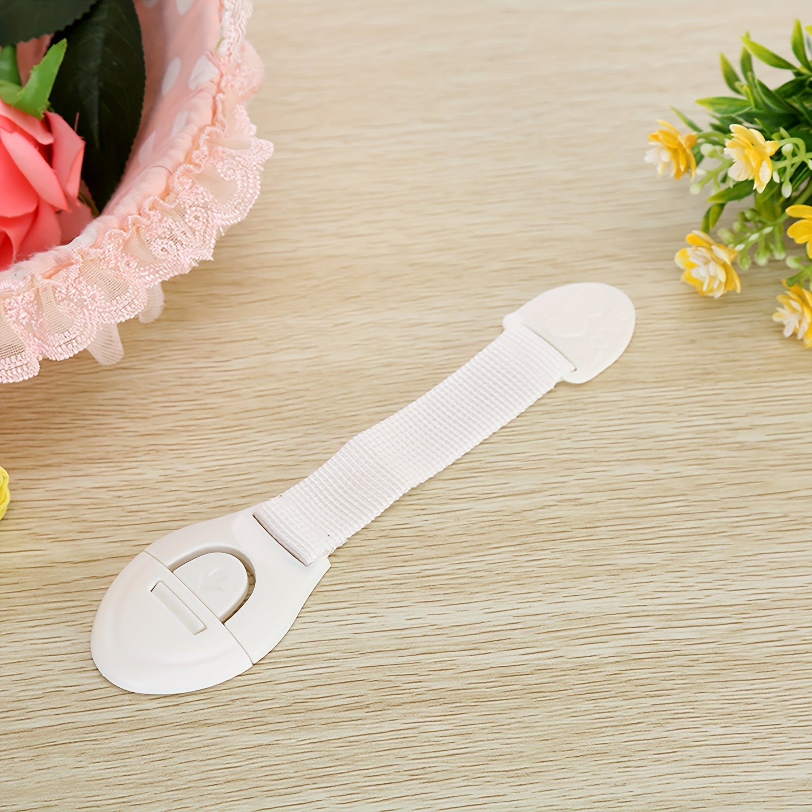 Child Safety Locks 6 Pack Non-Toxic Fabric Straps for Cabinets Drawers Toilets Refrigerator White Brown Black