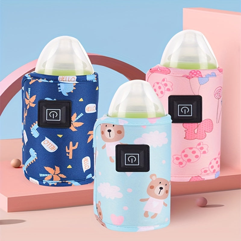 Portable Baby Bottle Warmer with USB Water Heater Insulated Travel Stroller Bag