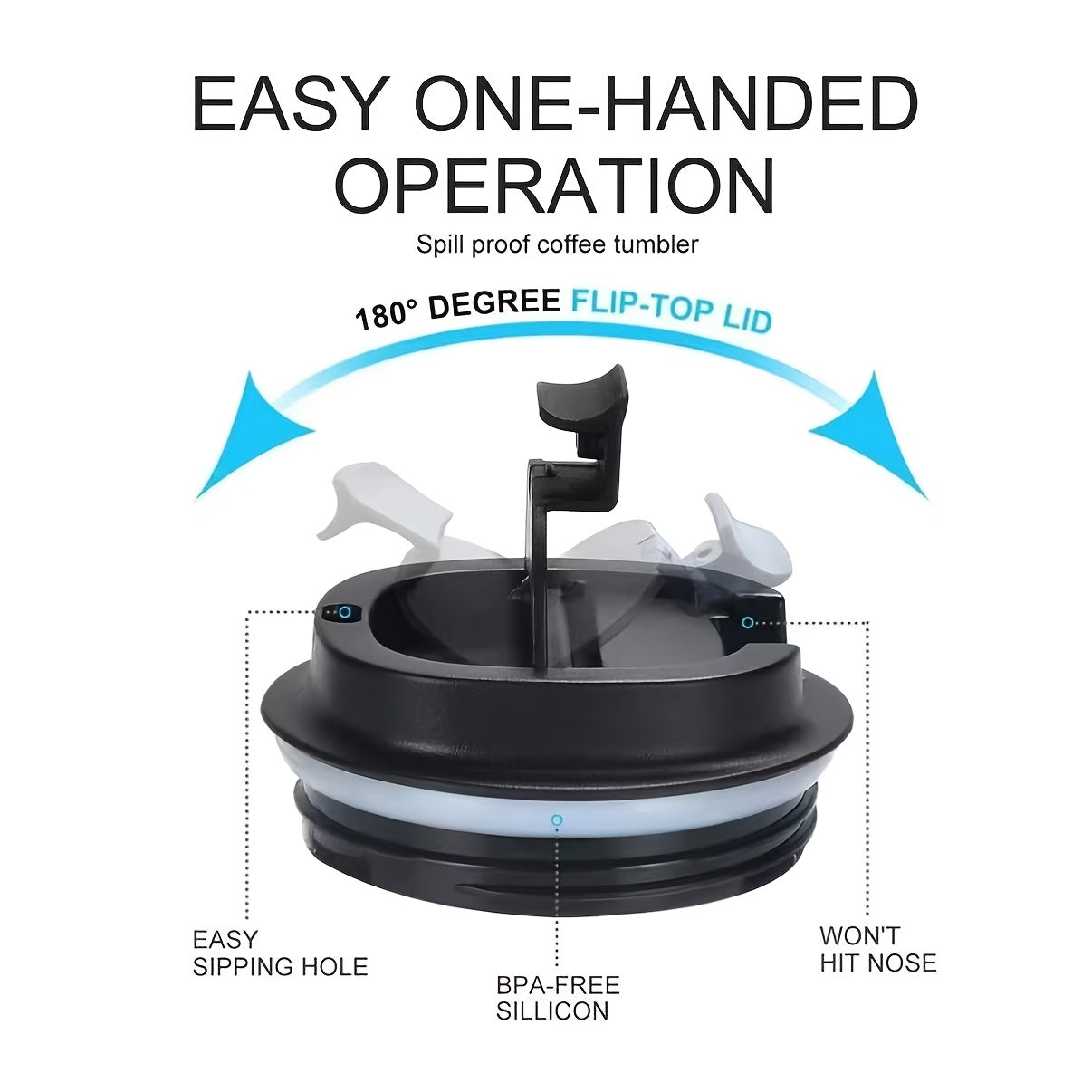 Stainless Steel Travel Mug 380ml Leakproof Reusable Tumbler for Hot Drinks