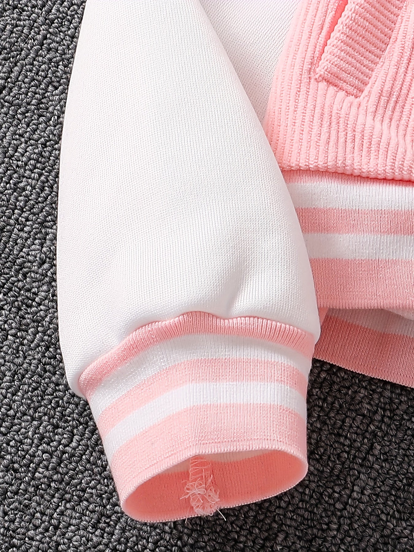 Kids' Polyester Baseball Jacket and Pleated Skirt Set for Girls Spring Fall