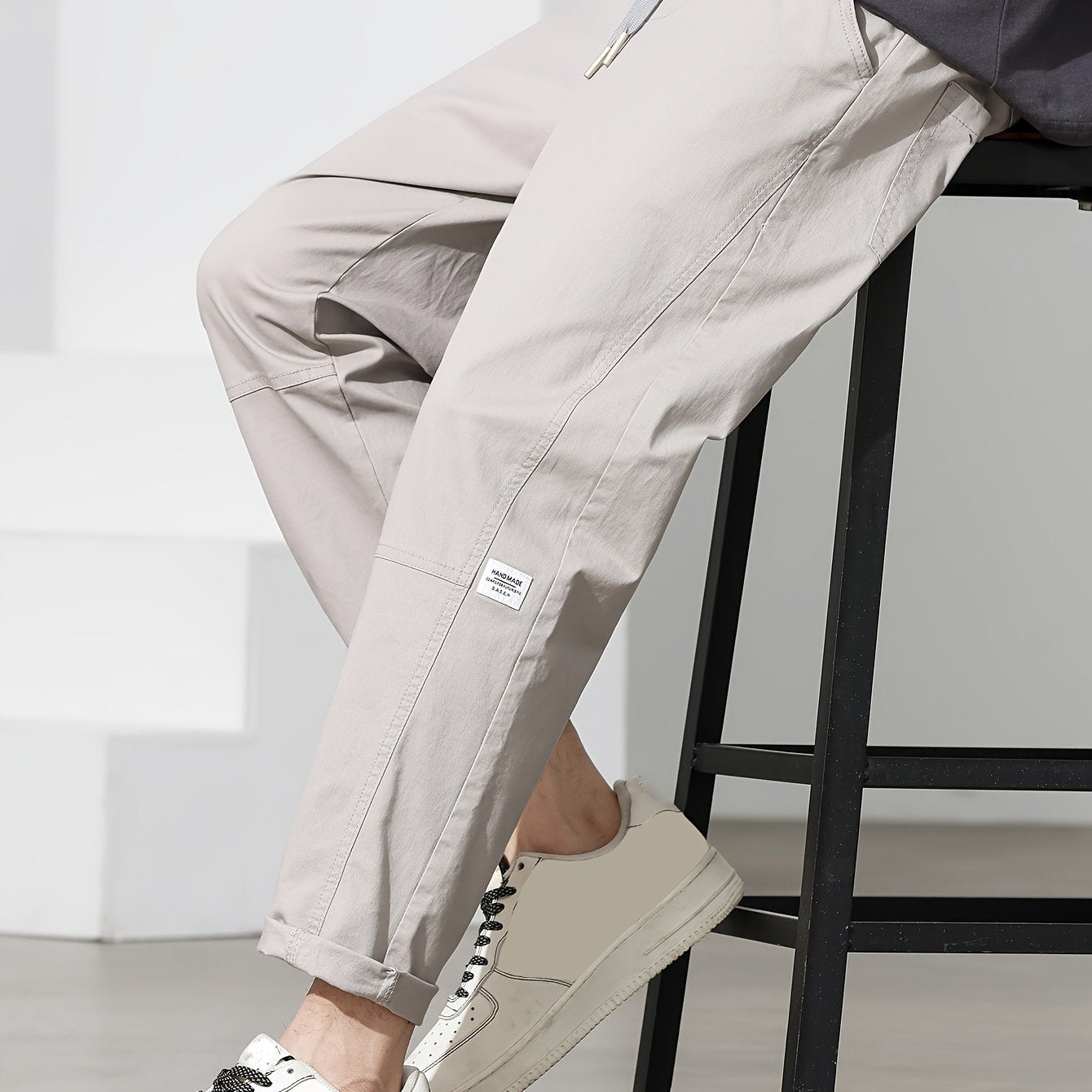 Pantalones cortos para hombre con bolsillos y estampado de alfabetos, de algodón, ajustados, de corte estrecho, casual, para todas las estaciones