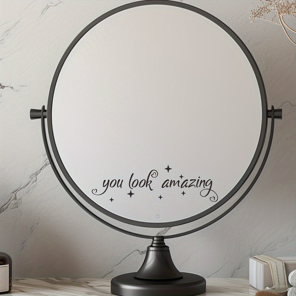 Mirror Decal for Vanity and Bathroom Mirrors 27.94x10.16cm Self-Confidence Boosting Adhesive