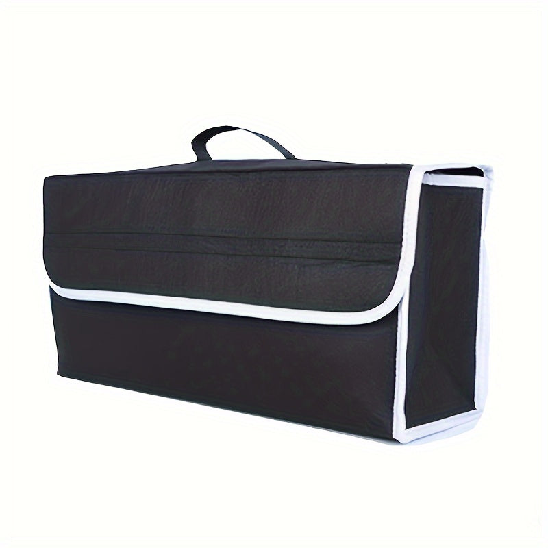 Car Trunk Organizer Quilted Multi-Compartment Storage Bag Durable Cargo Box