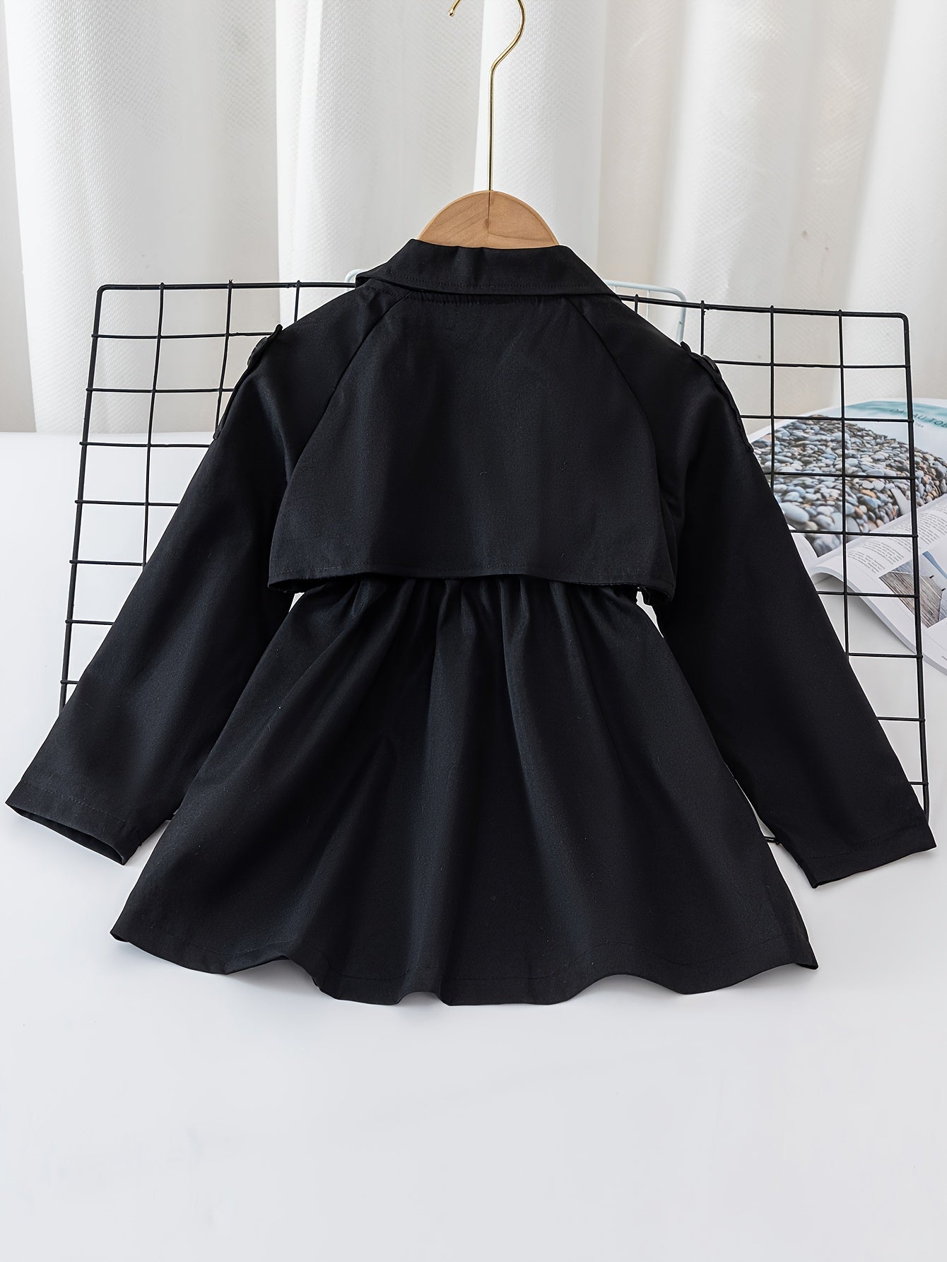 Girls Children's Windbreaker Jacket with Double Buttons for Spring and Autumn