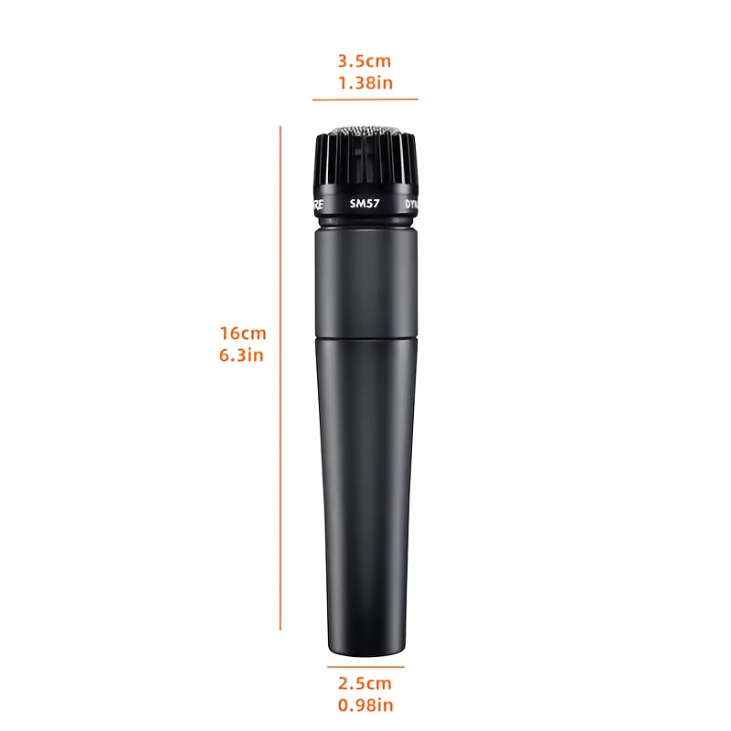 Cardioid Dynamic Microphone Handheld Wired for Stage Karaoke Vocal Recording Black