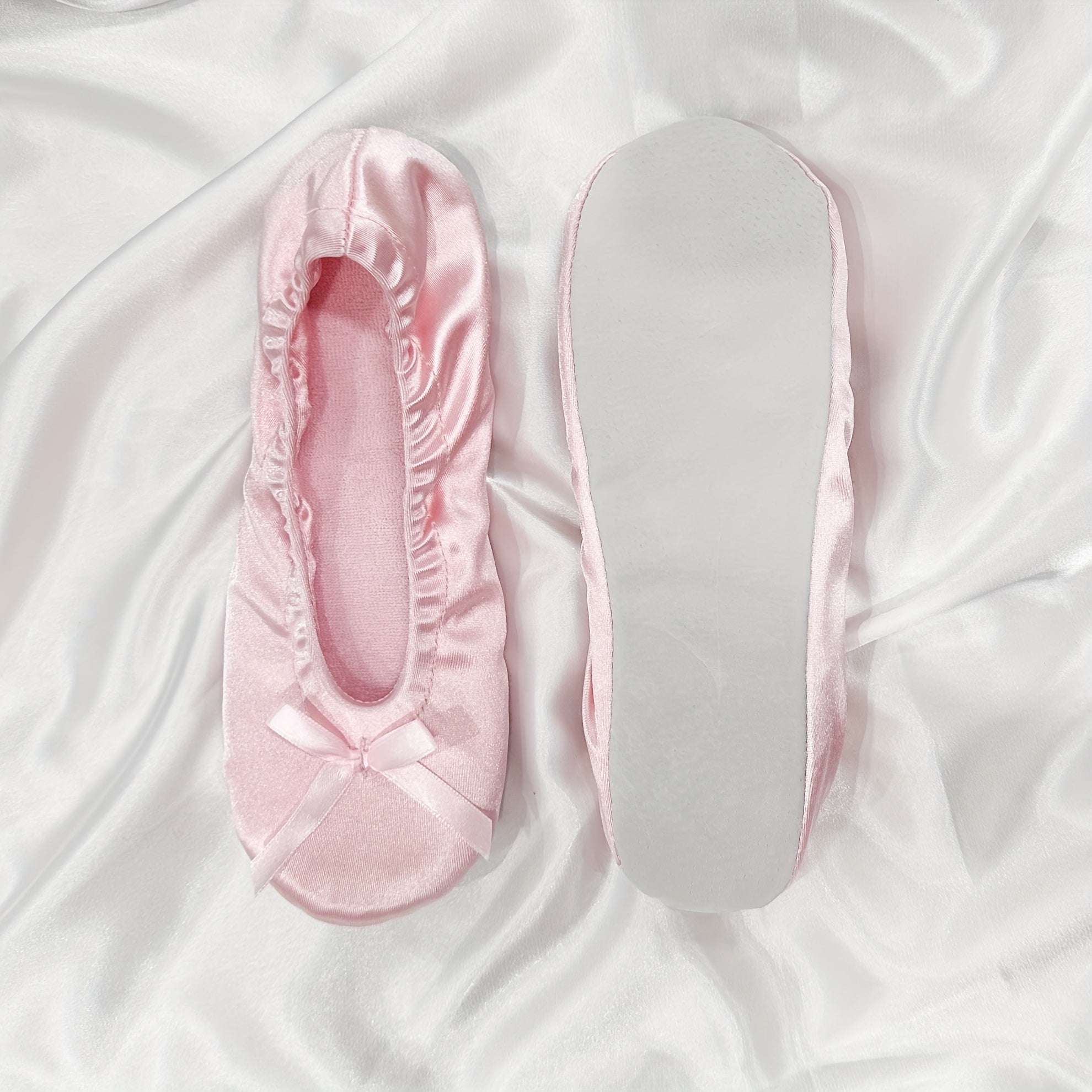 Women’s Slip-On Ballet Flats Light Gray Pink Beige White Indoor Shoes Comfortable Rounded Toe