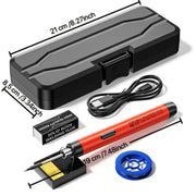 USB Battery Dual-Use Soldering Iron with Temperature Adjustment and Accessories