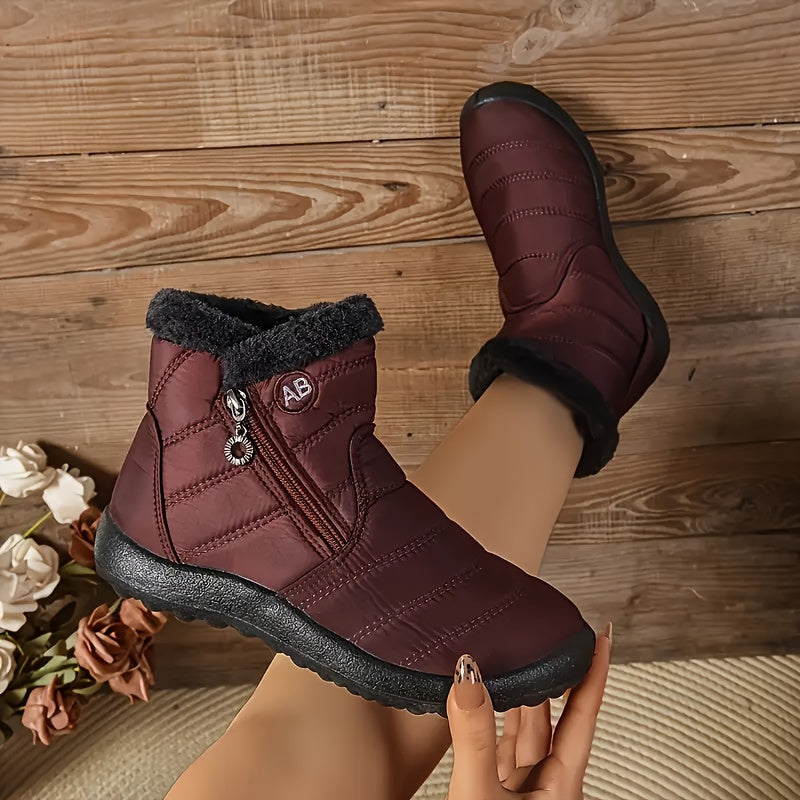 Women's Winter Slip-On Loafers with Plush Fleece Lining Non-Slip Short Boots