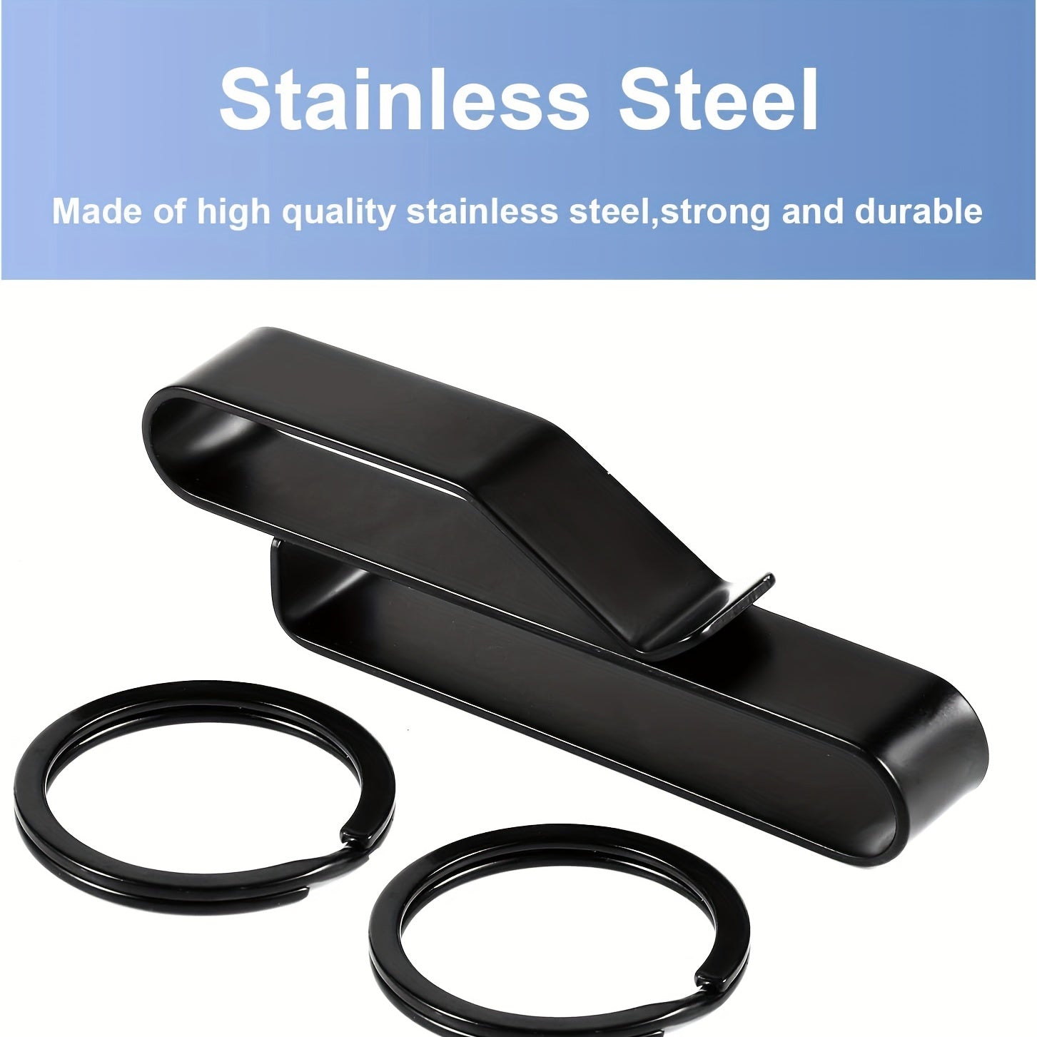 Set of 2 Heavy Duty Key Holders Belts with Metal Rings for Men, 3.8-5.7cm Keys