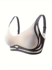 Women Seamless Geometric Pattern Bra Set with Removable Pads For Yoga Running