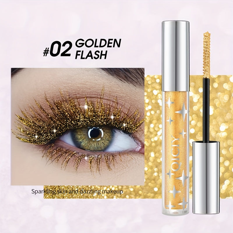 Waterproof Smudge-Proof Volumizing Mascara with Glitter Effects for Long-Lasting Lashes