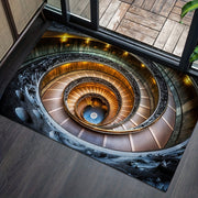 3D Spiral Staircase Pattern Area Rug for Living Room Bedroom Washable Door Mat