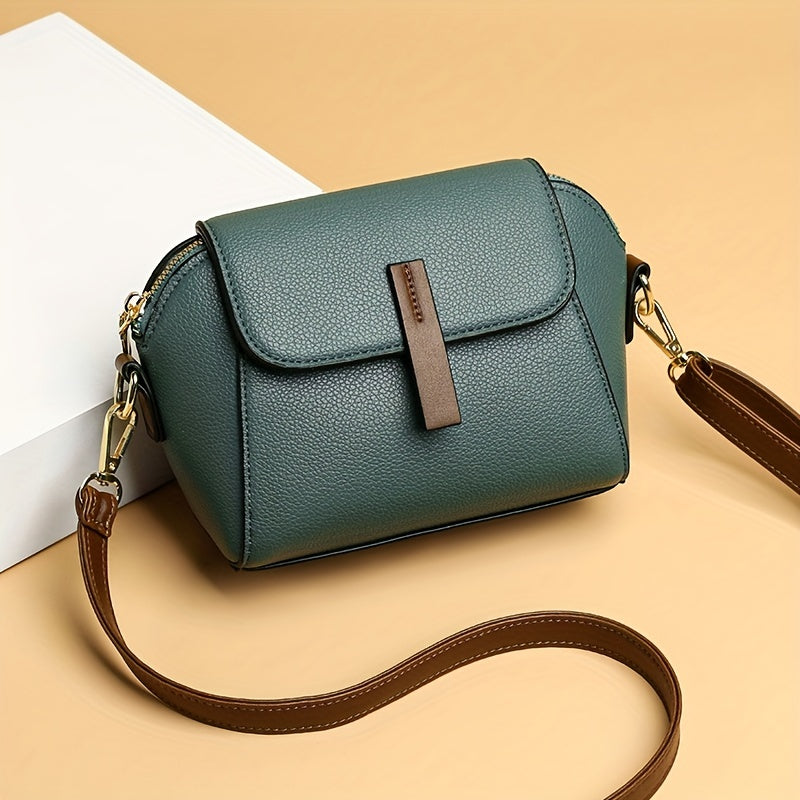 Women's Mini Flap Crossbody Bag with Adjustable Strap Zipper Closure Anti-theft Polyester Lining