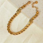 Unisex Gold-Plated Titanium Steel Link Chain Bracelet Gothic Style Daily Wear Gift