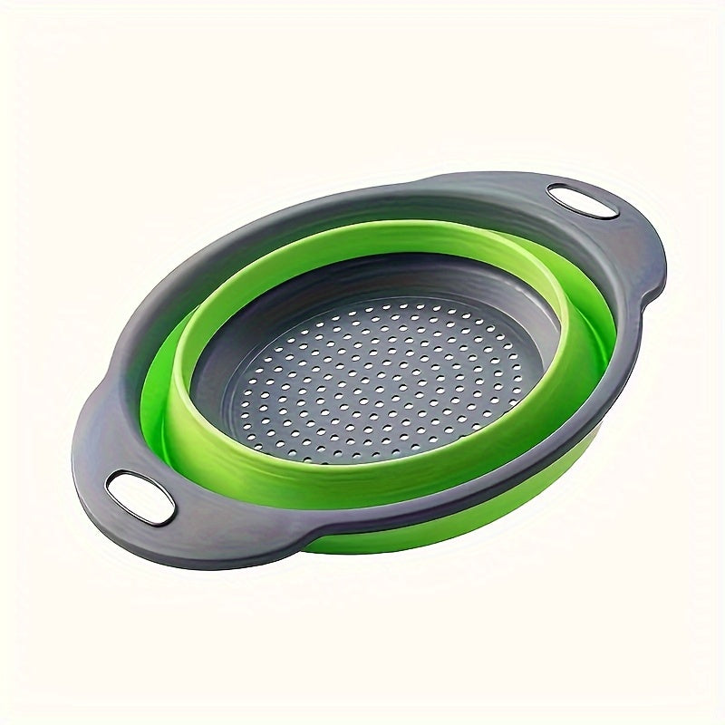 Складной силиконовый дуршлаг с ручкой — идеально подходит для мытья и сушки фруктов, овощей и макаронных изделий — кухонный гаджет для легкой уборки и готовки