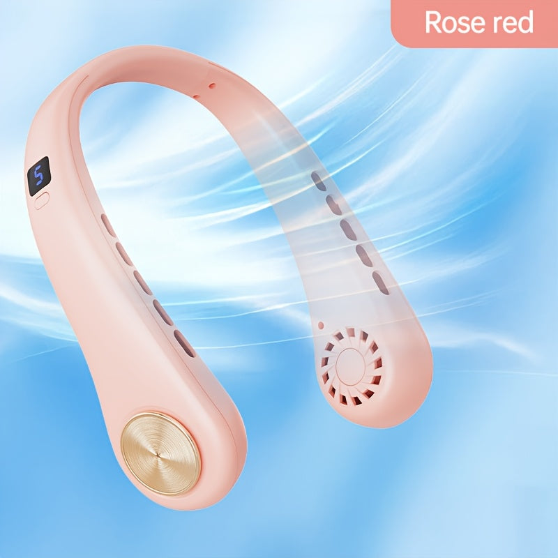 Portable Bladeless Neck Fan Rechargeable Battery USB Charging Lightweight for Outdoor Travel Gym