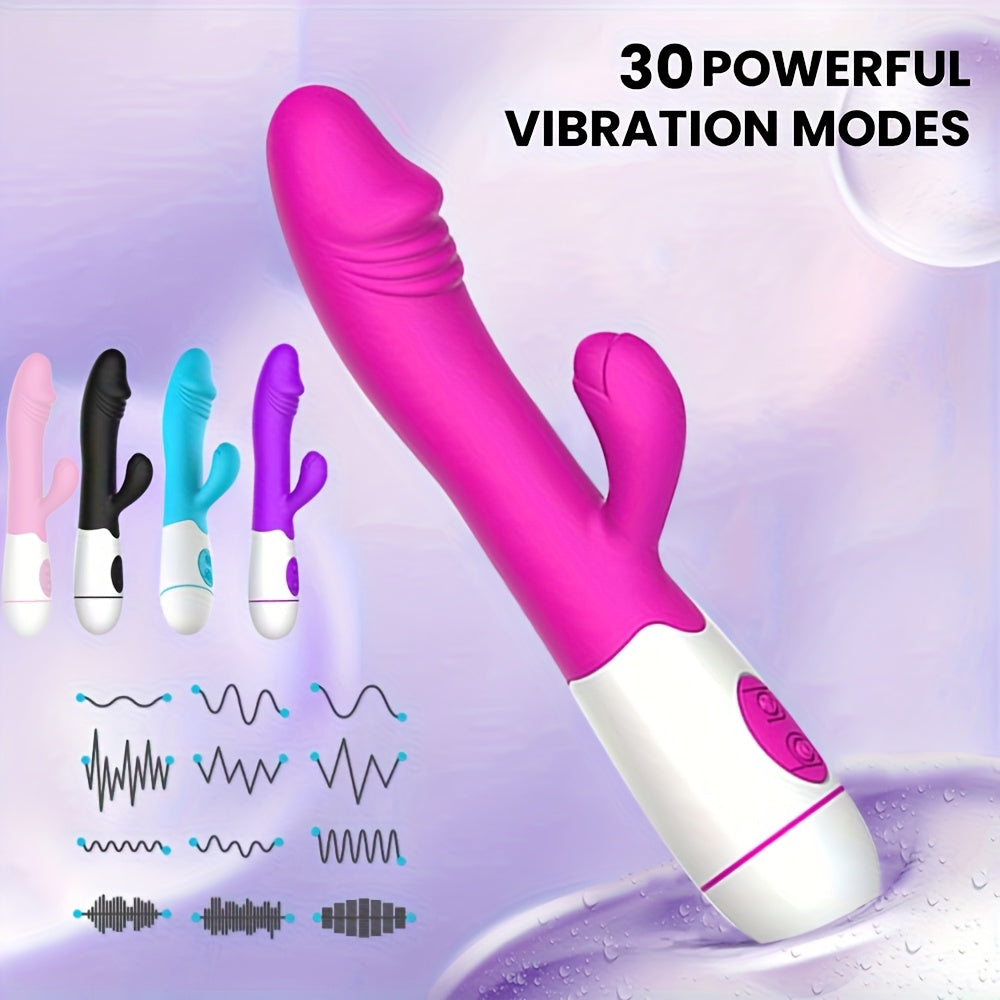 Female Silicone G-Spot Vibrator with 30 Modes for Beginners and Couples