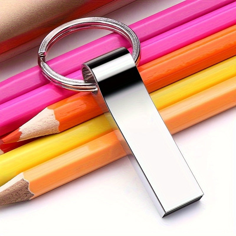 High-Speed USB 2.0 Flash Drive 128GB 64GB 32GB Metal Keychain Storage Data Transfer