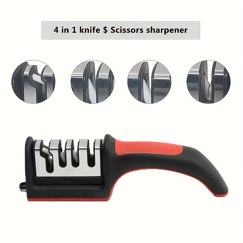 4-ступенчатый точильный камень с алмазными керамическими стержнями, быстрое восстановление, безопасный кухонный инструмент