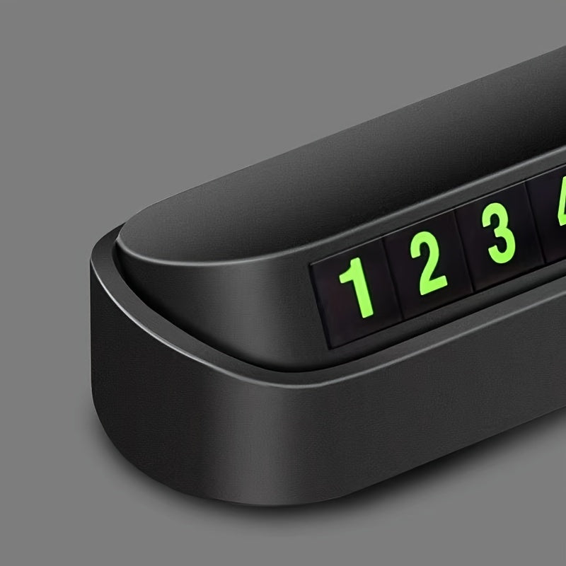 Durable Plastic Dashboard Parking Number Sign with Night Visibility
