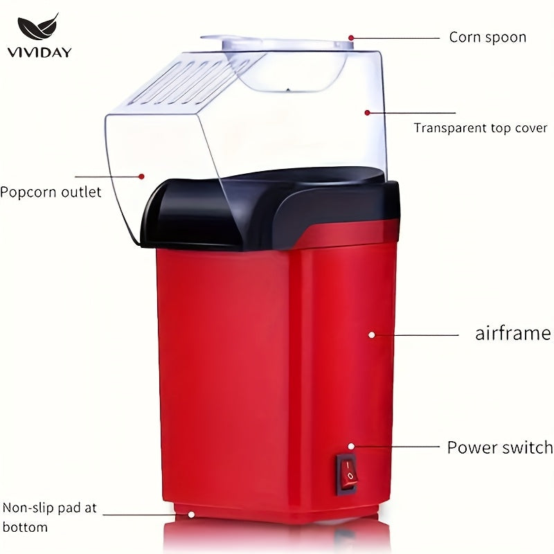 Barqaror PP Elektr popcorn tayyorlagich, batareyalar talab qilinmaydi. Yog'siz, sog'lomroq popcorn uchun ishonchli issiq havo mashinasi.