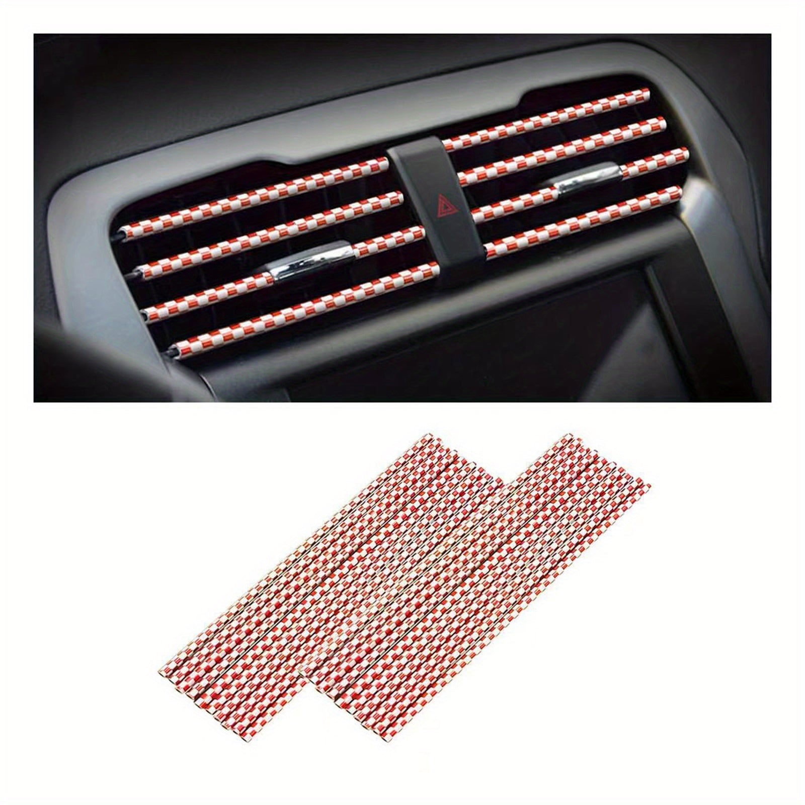 20pcs Universal Car Air Vent Decorative Strips Waterproof Bendable Vent Trim