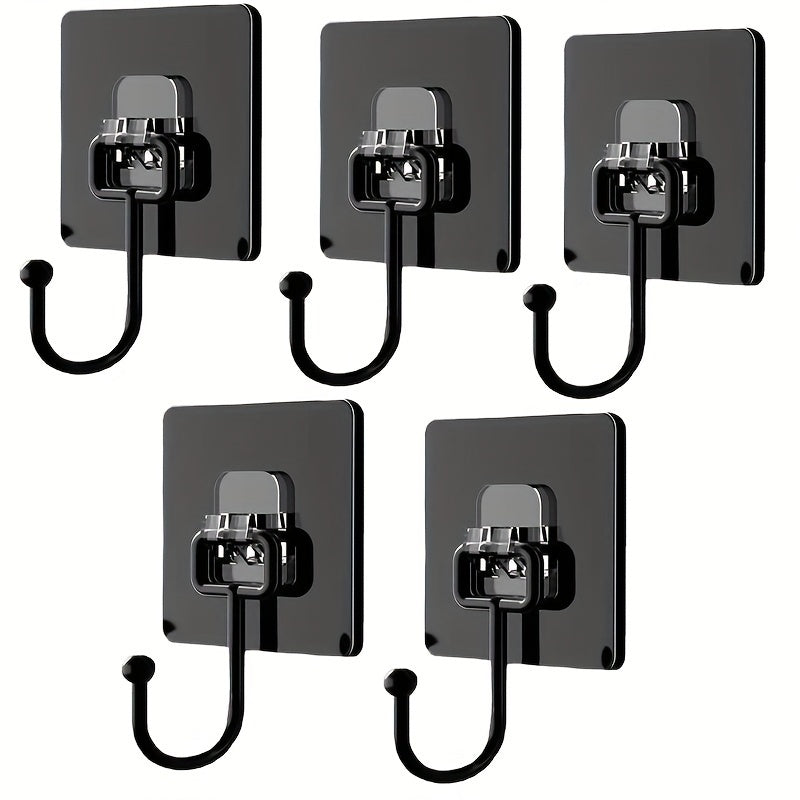 Nailless Adhesive Clothes Hanger Pack of 2 or 5 Stainless Steel Wall Hooks for Towels Shower Caps