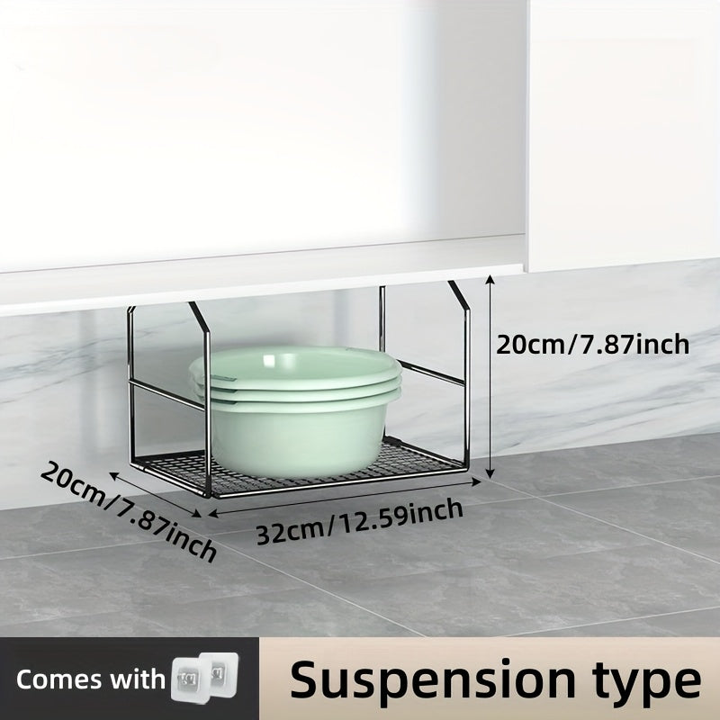 Metal Foldable Storage Rack for Kitchen and Bedroom Organization Hanging Shelf