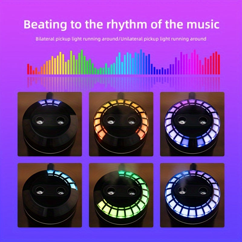 Портативный увлажнитель для автомобиля с музыкальным ритмом, светодиодной ночником, диффузором ароматерапии 300 мл