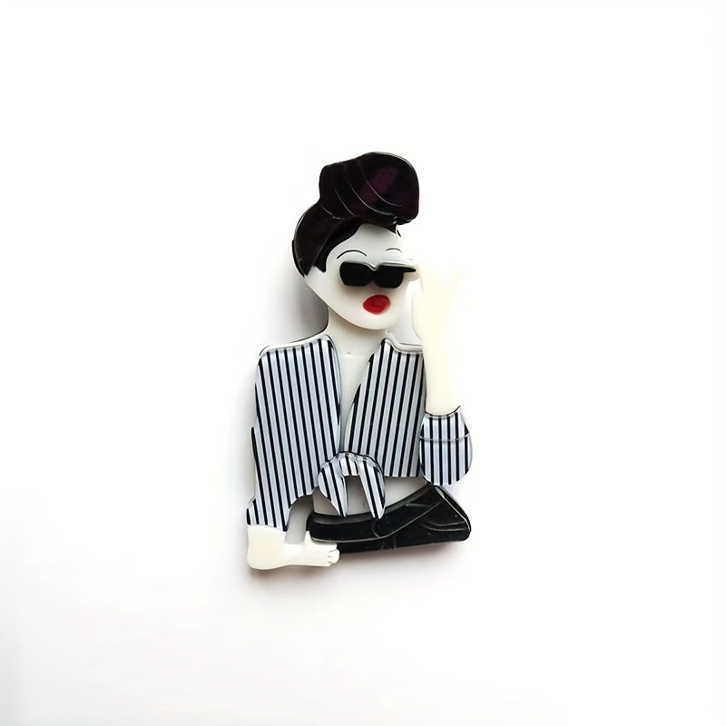 Women's Acrylic Brooches Stylish Jewelry Simple Design Elegant Accessory
