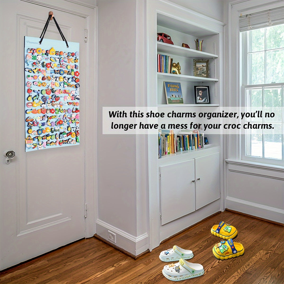 Hanging Shoe Charms Organizer Wall Mount with 180 Holes for Shoe Decorations