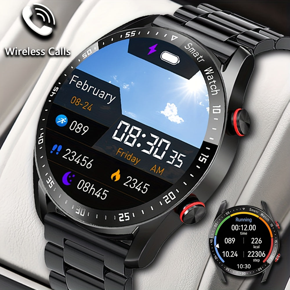 Men's Wireless Smartwatch with Fitness Tracking Sleep Monitoring Step Calorie Count IP67 Waterproof 1.52 Inch IPS Screen