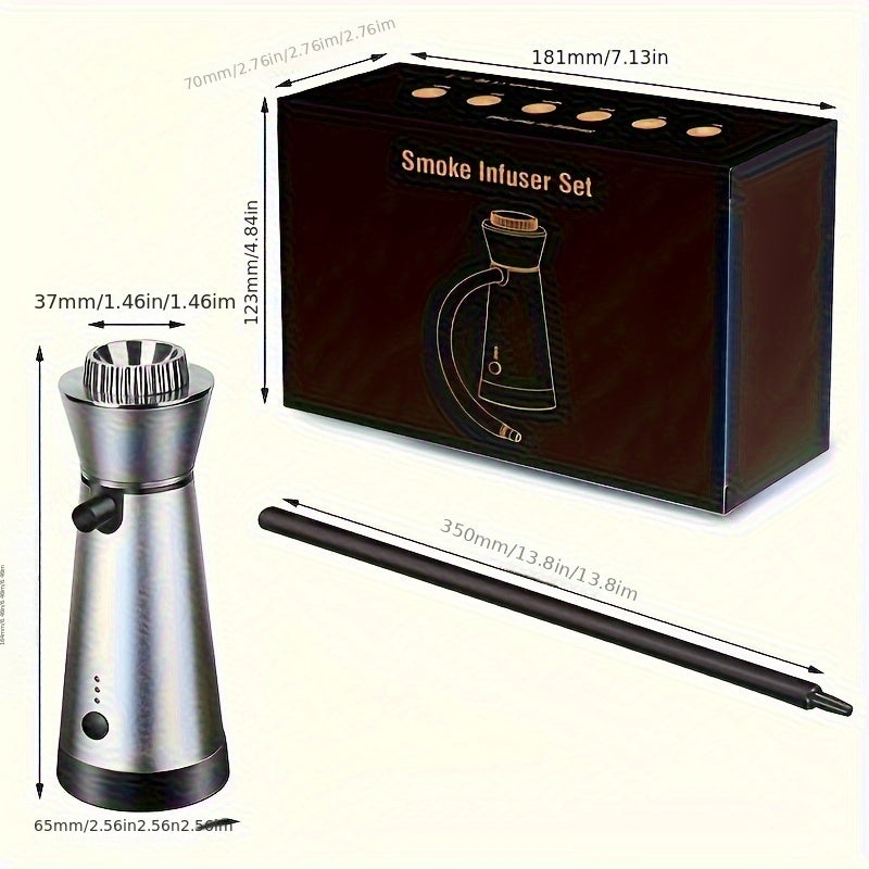 Portable Handheld Smoke Infuser for Cocktails and Steak with Aluminum and Titanium