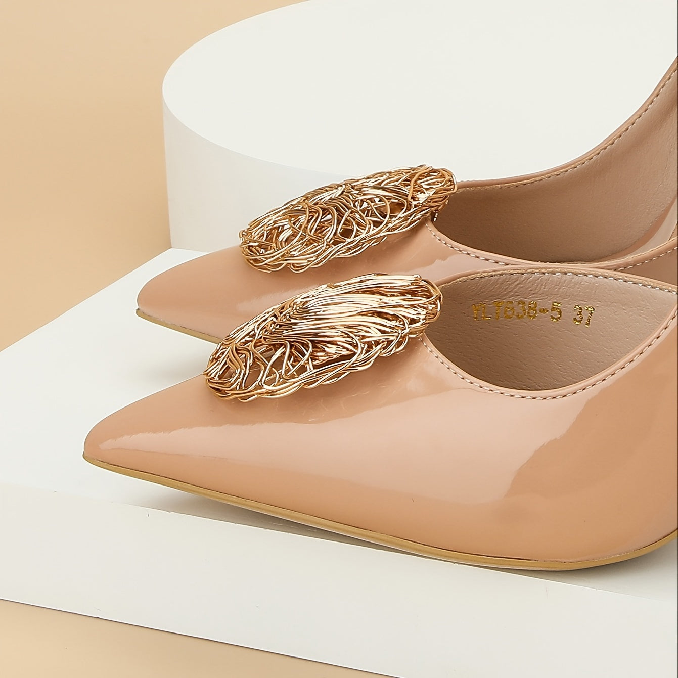 Women's Metal Round Buckle Shoe Clips Detachable High Heel Accessories