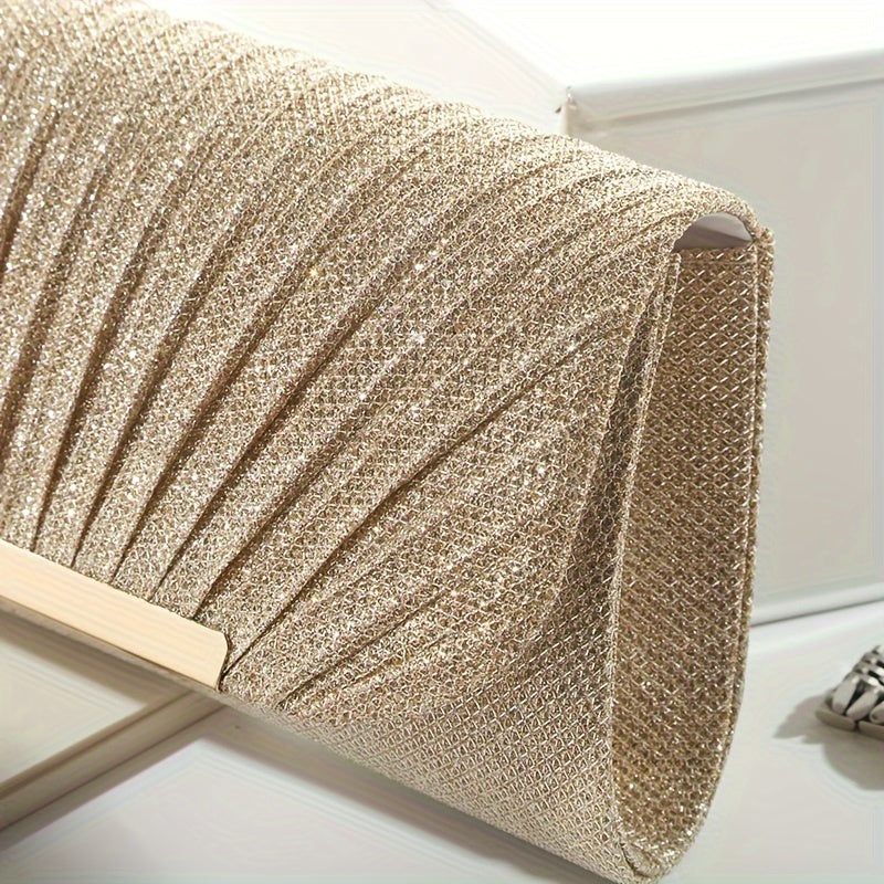 Glitter Envelope Clutch Bag for Weddings and Evening Events Black Gold Silver