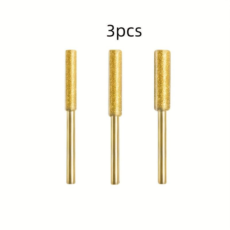 3-Piece Metal Emery Grinding Head Set for Chainsaw Chain Sharpening Electric File Tool
