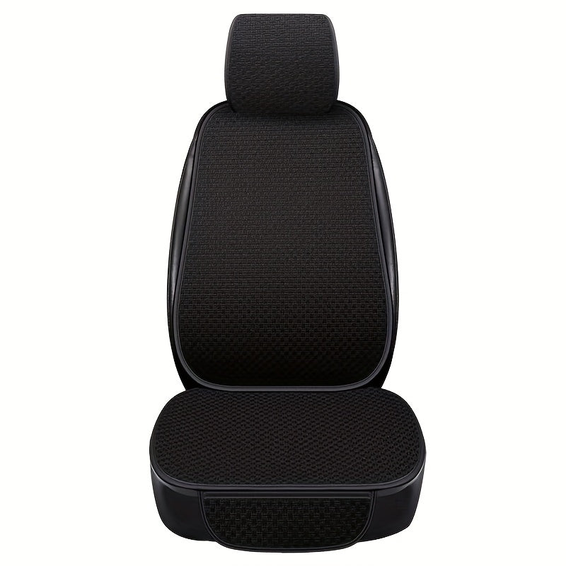 Conjunto de cojines para asiento de coche de lino transpirable, antideslizante, para todas las estaciones, universal