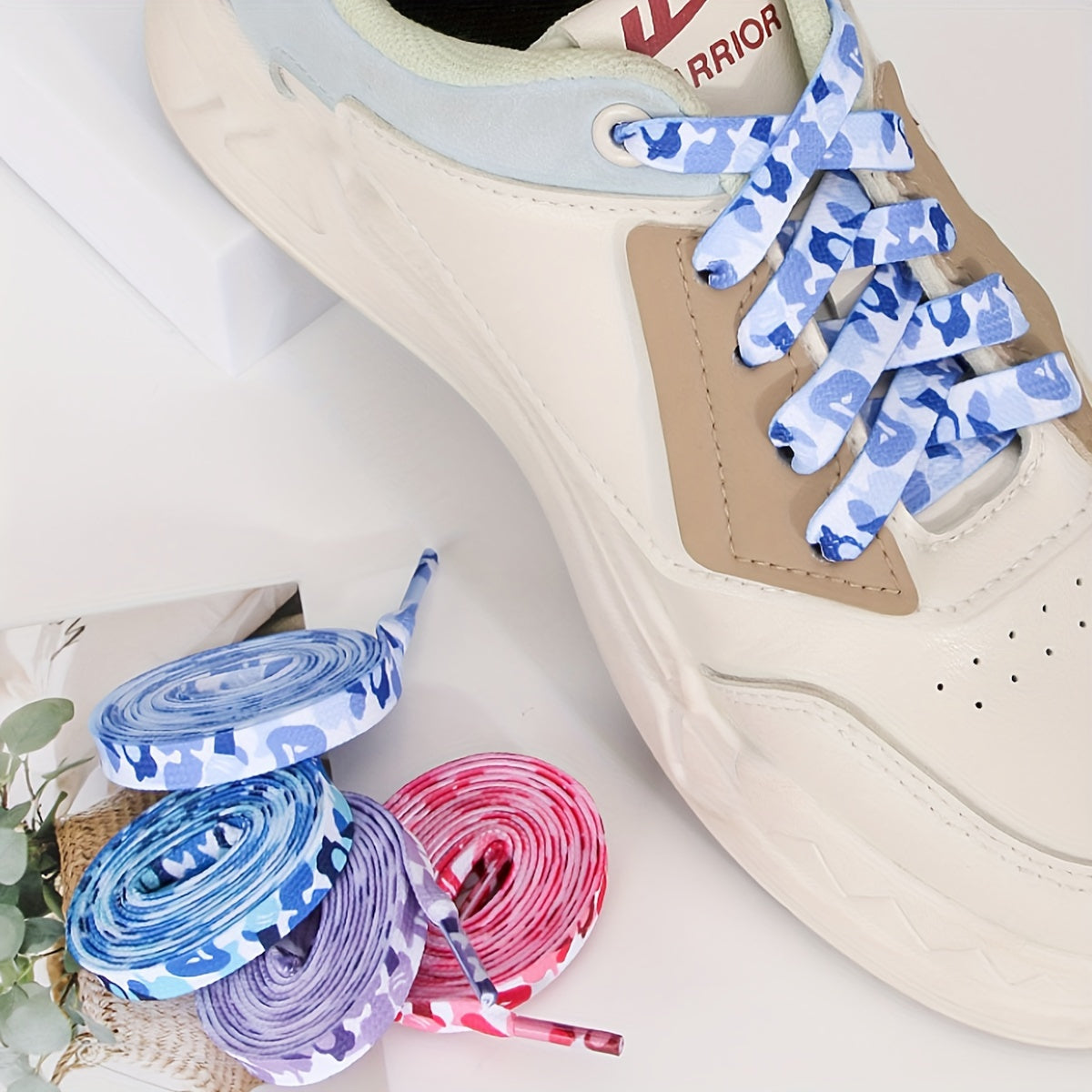 Unisex Camouflage Printed Shoelaces Durable Polyester for Sneakers and Canvas Shoes