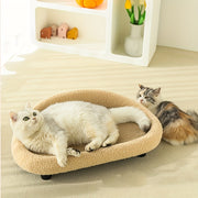 Cat Sofa Bed with Scratching Pad Faux Hemp Durable Resting Area for Cats