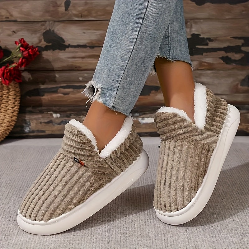 Women's Plush-Lined Winter Slippers Soft Warm Breathable Non-Slip Indoor Comfort