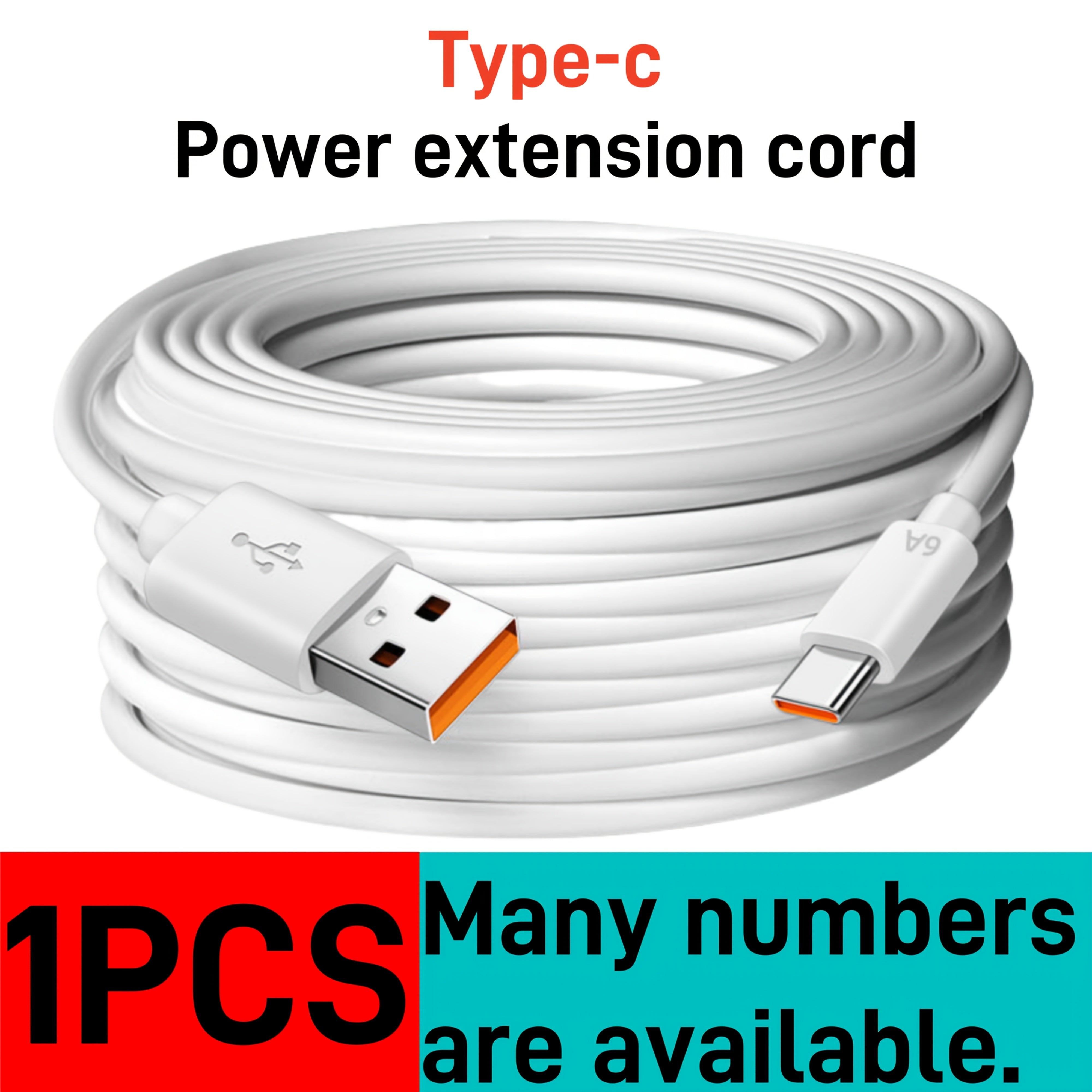 Type-C Power Extension Cord USB Round 6-Pin PCIe Male to Male